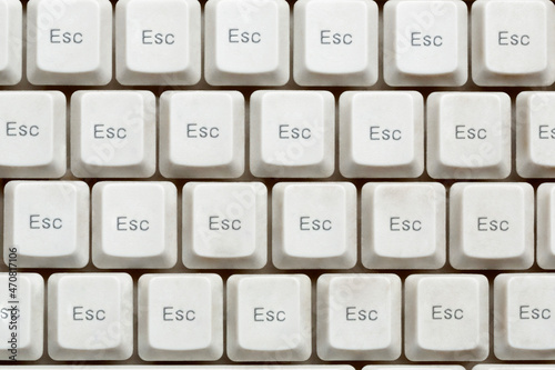Close up escape keys on computer keyboard
 photo