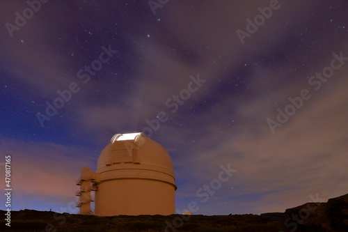 Night photography at the Calar Alto observatory in Almeria. photo