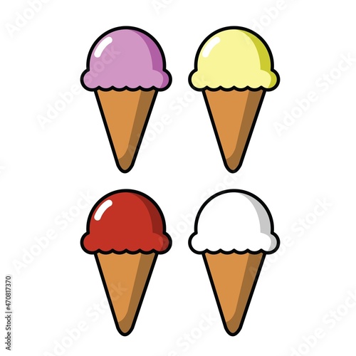 delicious colorfull ice cream collection set vector design 