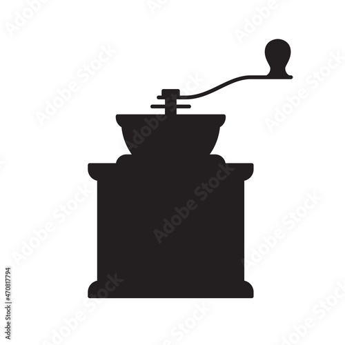 Silhouette of a coffee grinder. isolated on white background.