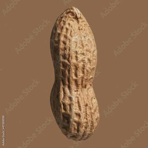Close up brown peanut in shell
