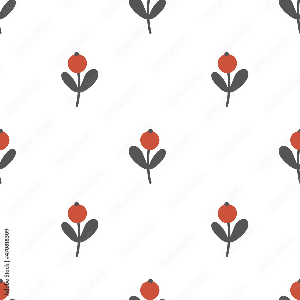 vector seamless pattern with cute little berries
