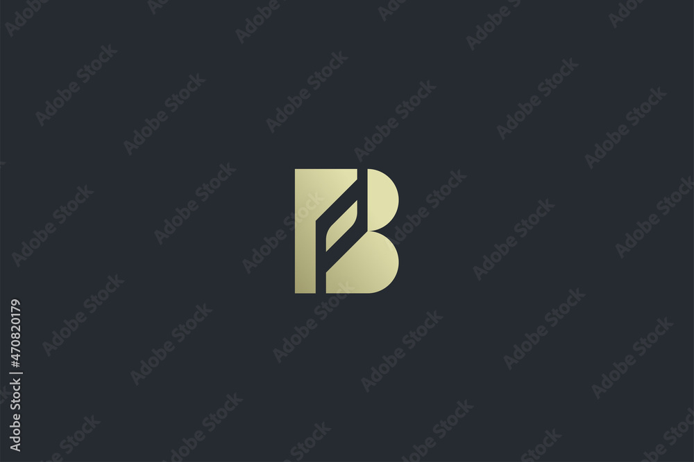 Elegant Geometrical Letter B Luxury Vector Logo Template on Dark Background Elegant Geometrical Letter B Luxury Vector Logo Template on Dark Background