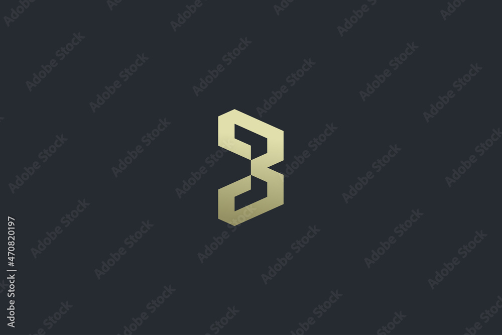 Elegant Geometrical Letter B Luxury Vector Logo Template on Dark Background Elegant Geometrical Letter B Luxury Vector Logo Template on Dark Background
