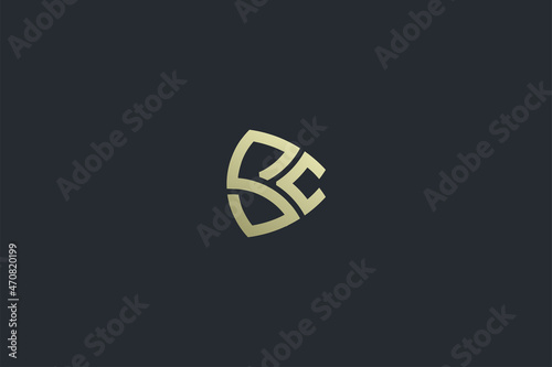 Elegant Geometrical Letter BC Luxury Vector Logo Template on Dark Background