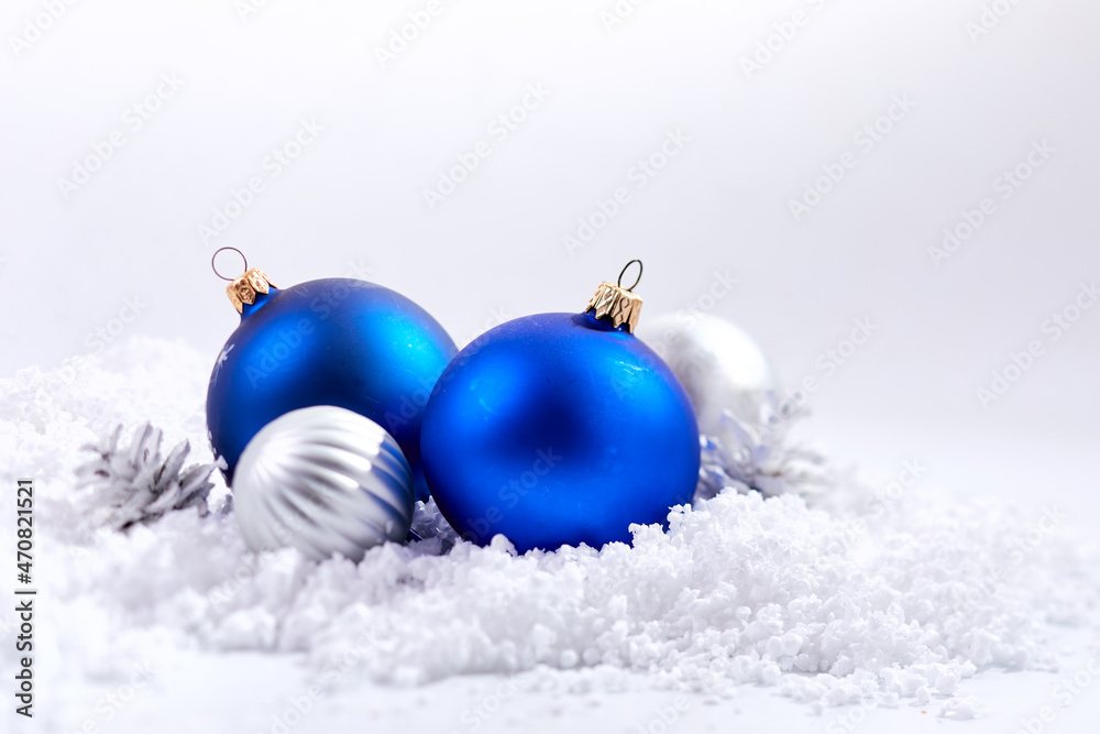 Christmas composition. a pattern of christmas balls on white background Christmas composition. a pattern of christmas balls on white background