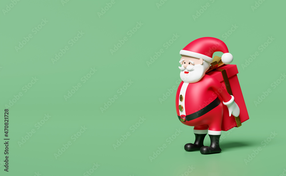 Santa claus hands holding red gift box,space isolated on green background.website,poster or happiness cards,festive New Year concept,3d illustration or 3d render Santa claus hands holding red gift box,space isolated on green background.website,poster or happiness cards,festive New Year concept,3d illustration or 3d render