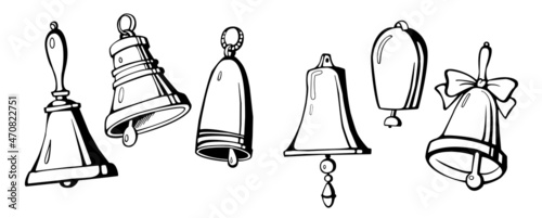 Set of vector bells. Christmas bells for design
