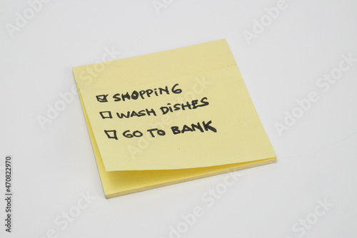 Close up of post-it note reminder isolated with white background. Sticky notes to do lists vector.