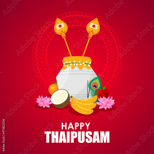 Vector illustration concept of Happy Thaipusam or Thaipoosam greeting