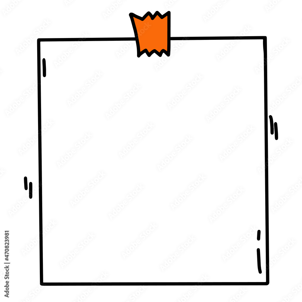 Vector memory pad paper sheet list glued with torn edges glued. School planner sketched doodle drawing art. Vector memory pad paper sheet list glued with torn edges glued. School planner sketched doodle drawing art.