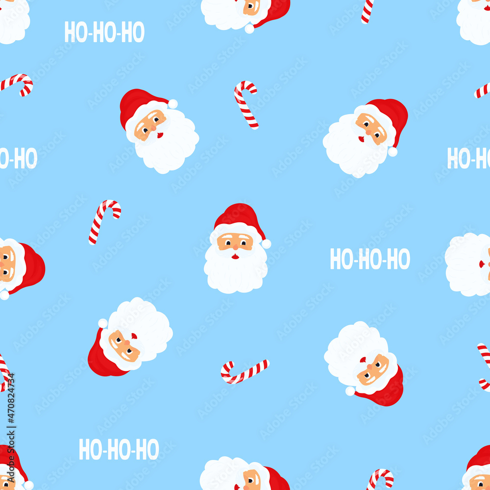 Santa Claus. Christmas and New Year's seamless pattern. Santa Claus. Christmas and New Year's seamless pattern.