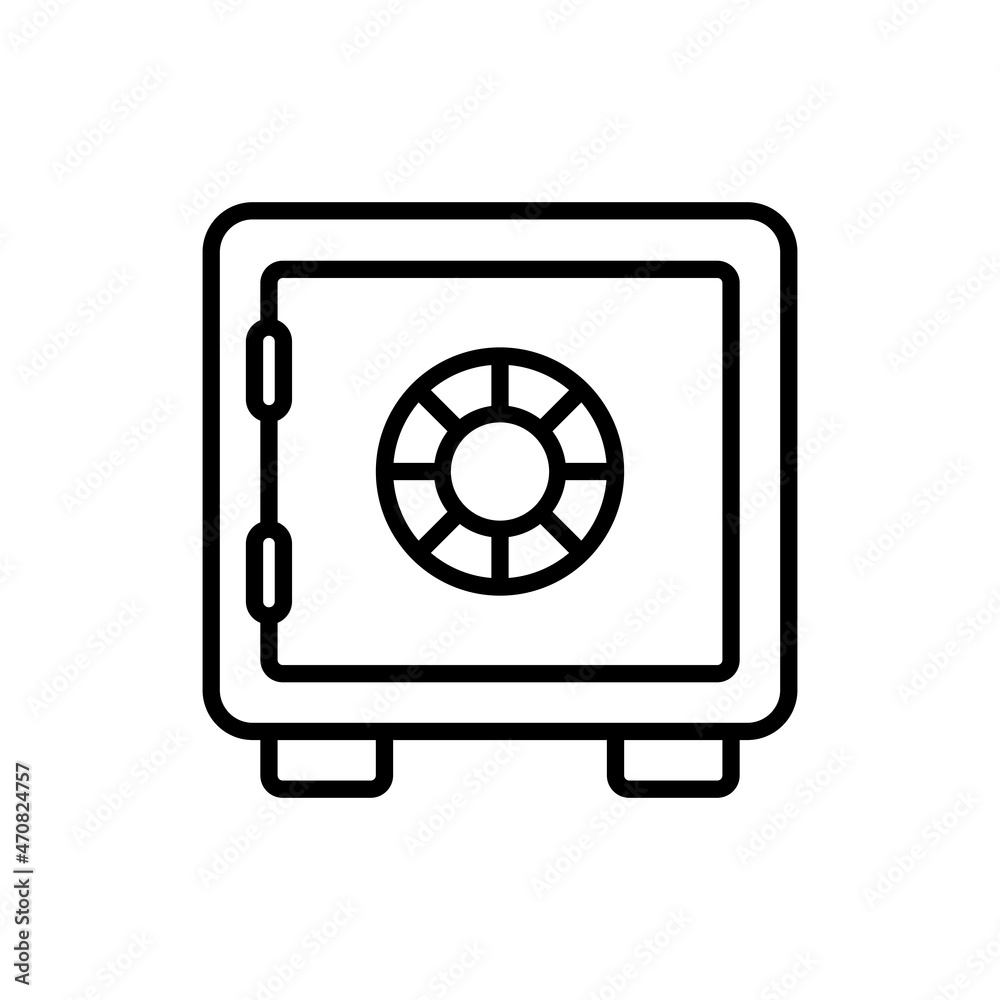 Bank safe thin line icon, symbol of security and protection. Modern vector illustration. Bank safe thin line icon, symbol of security and protection. Modern vector illustration.