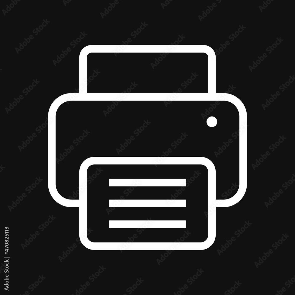 Printer icon on grey background