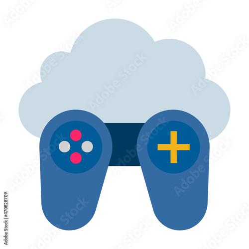 Flat color icon for online gaming.