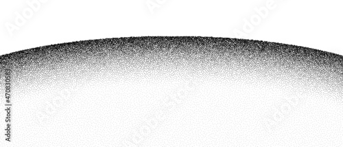 Horizon grain pattern vector background. Black noise stipple dots desert. Sand grain effect. Dots grunge banner. Abstract noise horizon pattern. Stipple circles texture. Dotted desert vector