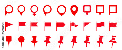 Map pin icon. location pin place marker. Location icon. Map marker pointer icon set. GPS location symbol collection.  Modern map markers. Vector icon isolated on transparent background.