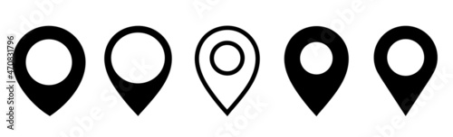 Map pin icon. location pin place marker. Location icon. Map marker pointer icon set. GPS location symbol collection.  Modern map markers. Vector icon isolated on transparent background.