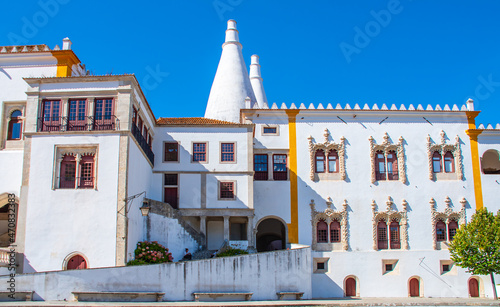 Nationaler Palast von Sintra  Palácio Nacional de Sintra ist ein ehemaliger königlicher Palast  Portugal  Vila Palace  Nationalpalast Pena