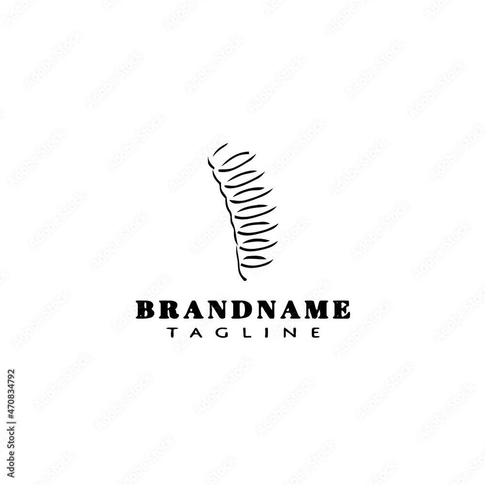 coil spring logo cartoon icon template black isolated vector illustration