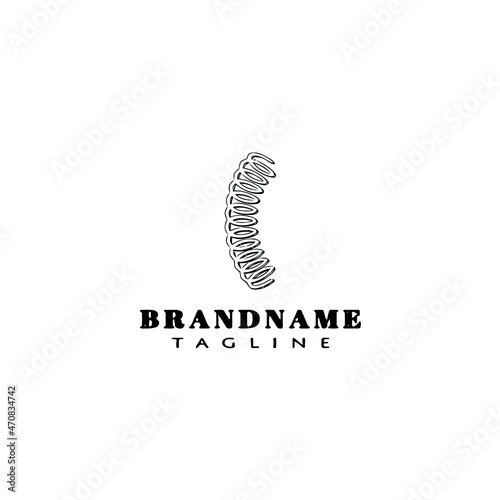 cute coil spring logo cartoon icon design template black isolated vector illustration
