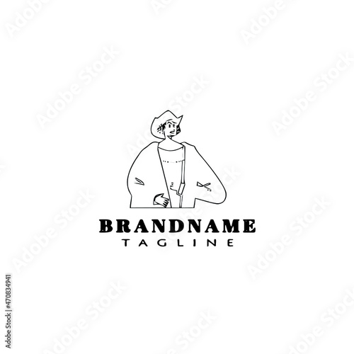 colonial logo cartoon icon design template isolated vector illustration