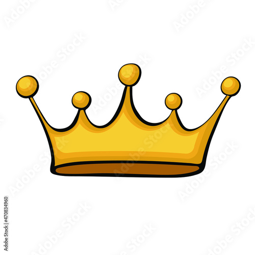 Queens or kings crown. Vector illustration in doodle style.