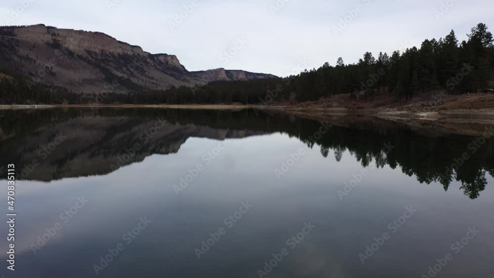 Rocky Mountains Lake going up for reveal 4K Rocky Mountains Lake going up for reveal 4K