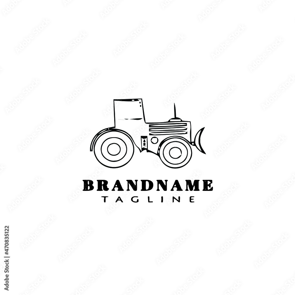 tractor logo cartoon icon design template black isolated vector
