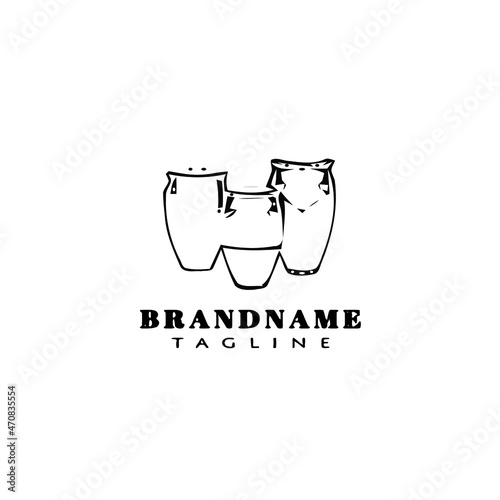 conga logo cartoon icon design template black isolated vector simple