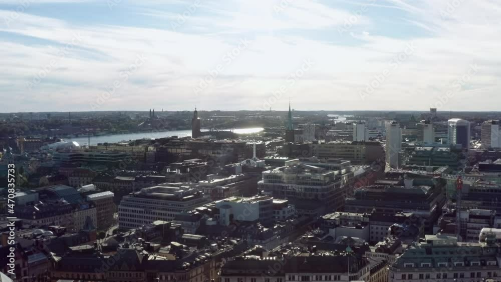Aerial view Stockholm Sweden. Urban cityscape of the old town with houses and streets and a bay of the Baltic Sea. Aerial view Stockholm Sweden. Urban cityscape of the old town with houses and streets and a bay of the Baltic Sea.