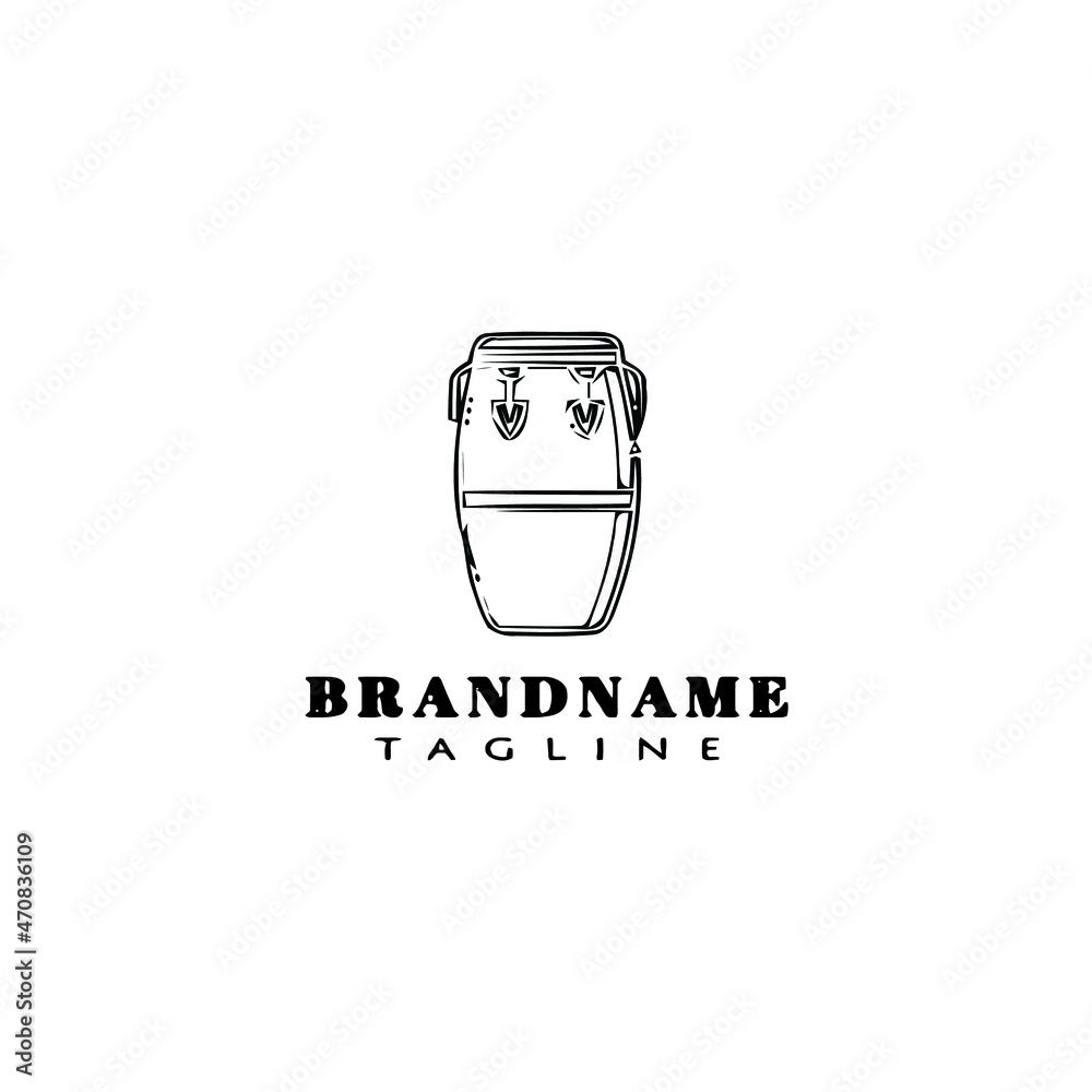 conga logo cute icon design template black isolated vector illustration