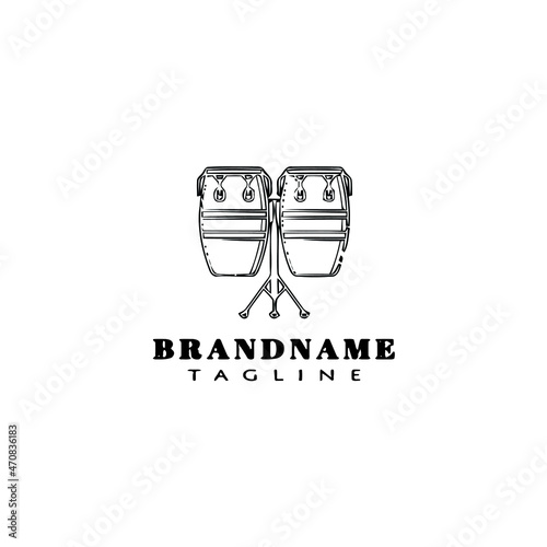 conga logo cartoon icon design template cute isolated vector illustration