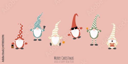 merry christmas dwarfs cartoon style