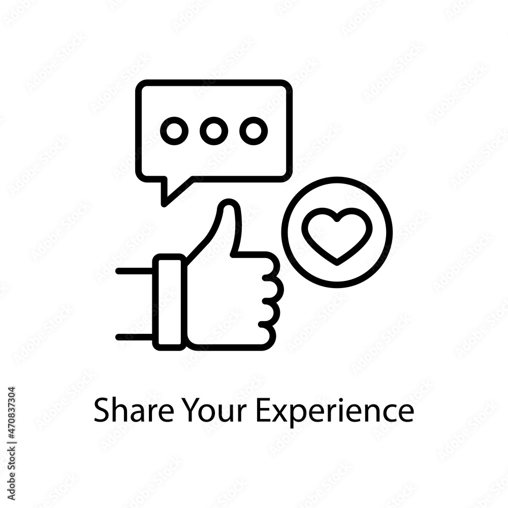 Share Your Experience vector outline Icon Design illustration. Web And Mobile Application Symbol on White background EPS 10 File Share Your Experience vector outline Icon Design illustration. Web And Mobile Application Symbol on White background EPS 10 File