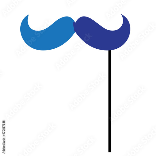 Carnival mustache isolated, vector illustration