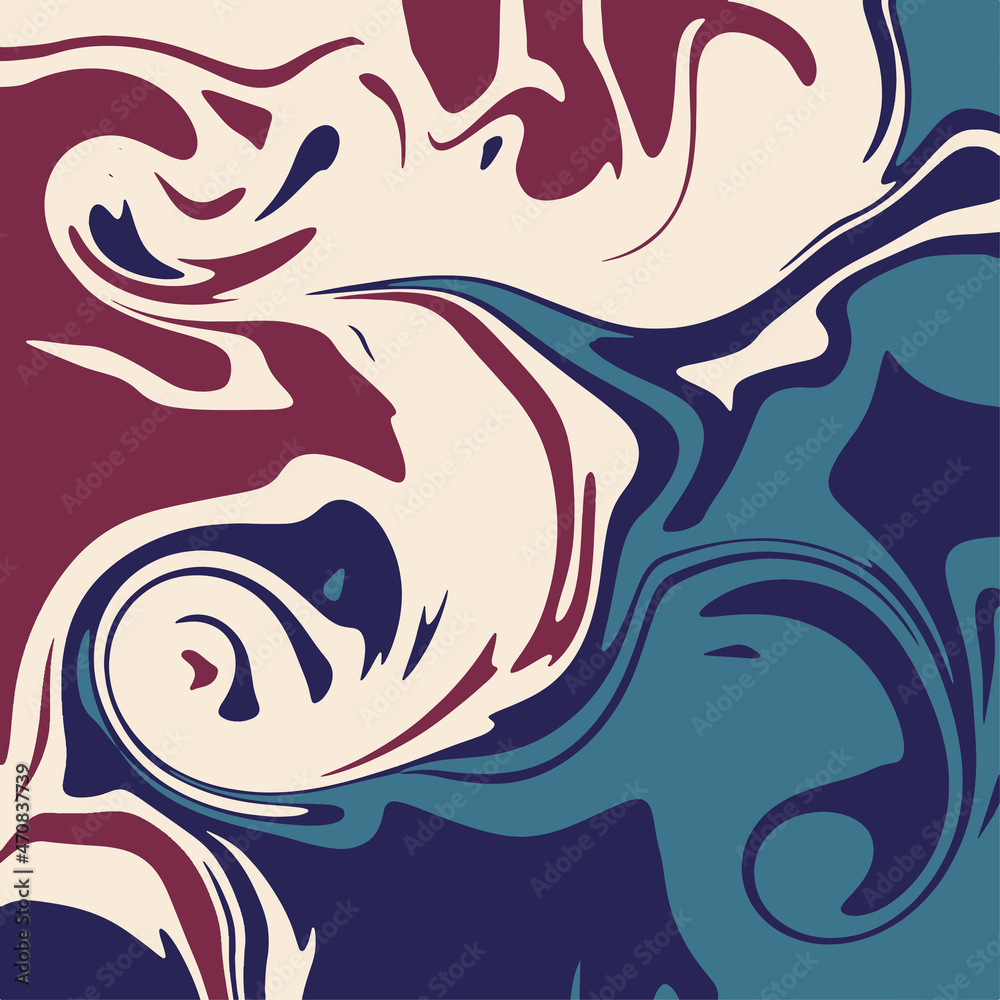 Obraz premium Colourful marble vector background pattern. Liquid dynamic lined gradient waves.