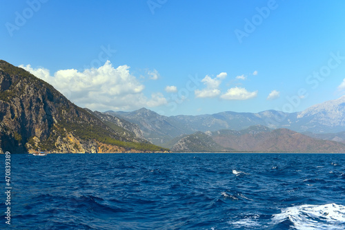 Mediterranean coast. Green mountains, view from the sea. Turkey.  © Ann Stryzhekin