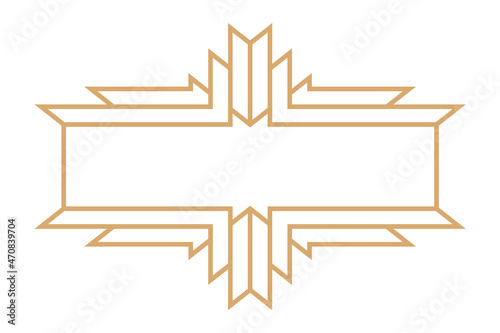Golden art deco label. Vintage geometric style
