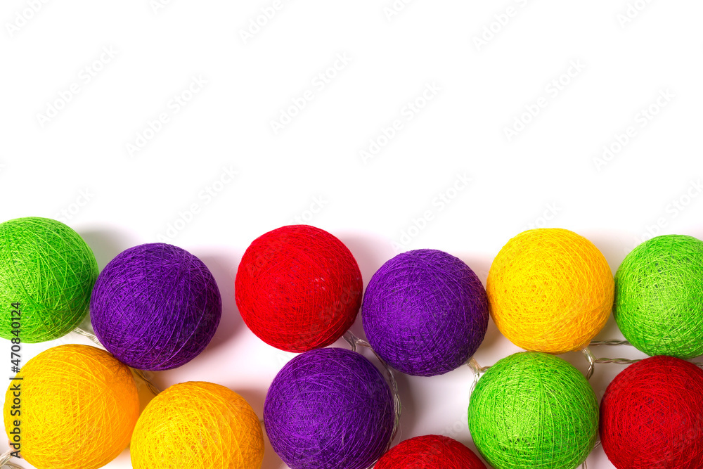 Colored garlands on a white background. Colored garlands on a white background.