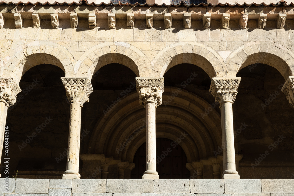 Romanesque arches in San Martín Church, Segovia, Spain