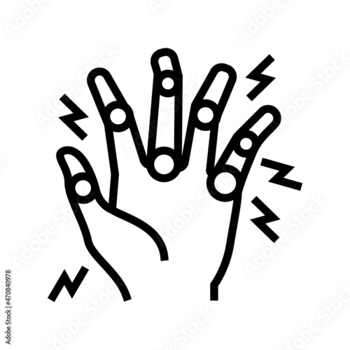 rheumatoid arthritis line icon vector. rheumatoid arthritis sign. isolated contour symbol black illustration