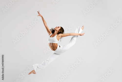 Gymnast in a white suit