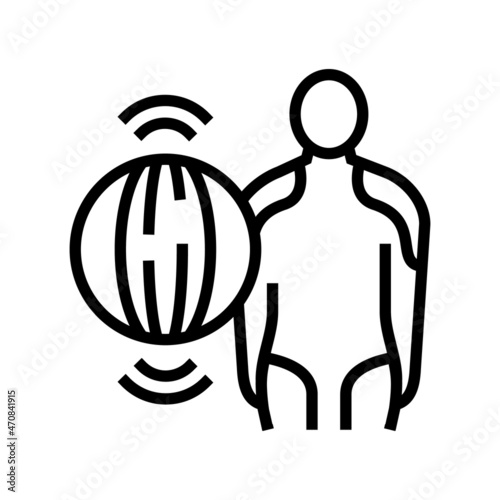 polymyositis muscle problem line icon vector. polymyositis muscle problem sign. isolated contour symbol black illustration