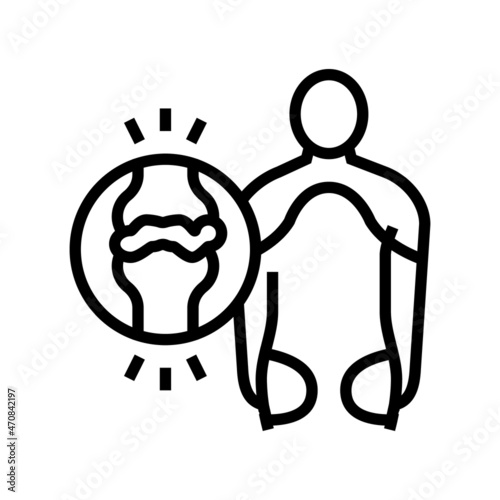 polymyalgia rheumatica line icon vector. polymyalgia rheumatica sign. isolated contour symbol black illustration