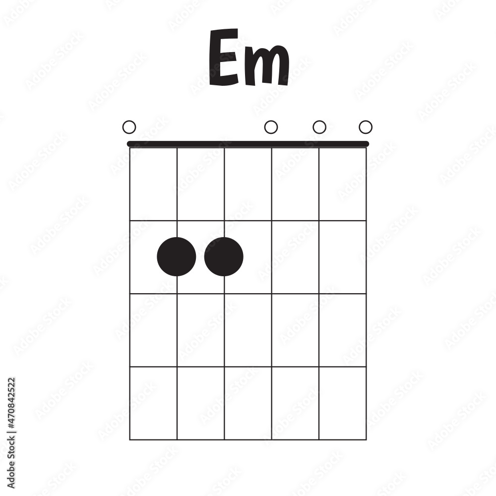 Guitar Chord Chart Em Stock Vector | Adobe Stock
