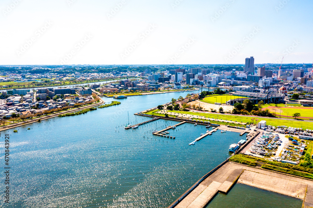 Naklejka premium 土浦港(茨城県土浦市)