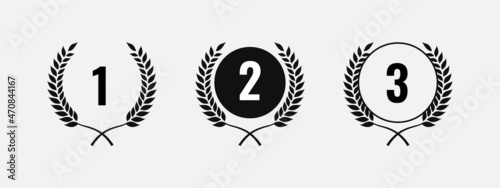 set award label of first, second, third winner logo design vector illustration.