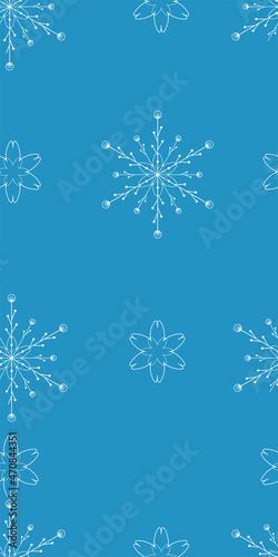 Seamless winter vector pattern with falling snowflakes. Suitable for textiles, textures, wallpaper, wrapping paper. Children's print