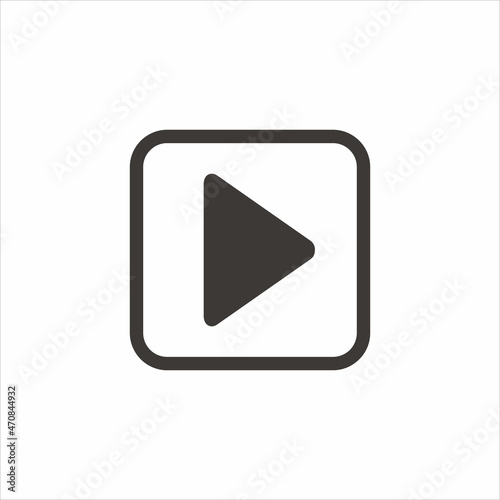Play button vector icon, Play Button square logo design template